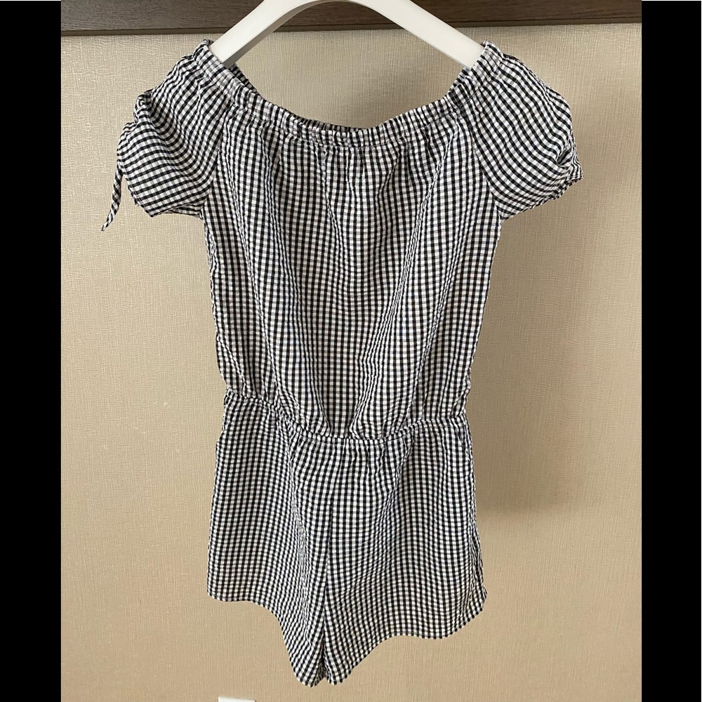 AQUA GIRLS CHECKERED ROMPER SIZE M